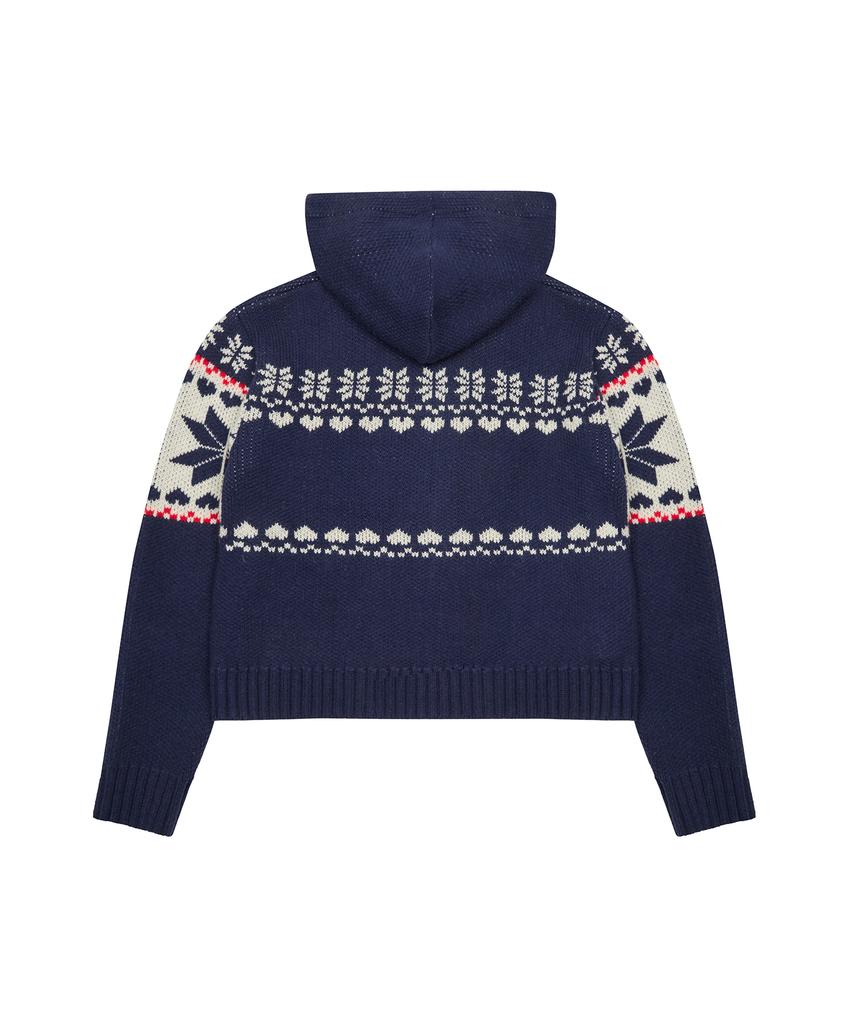 LARTIGENT [Disney] Chip And Dale_Knit Hood Zip-Up(Navy)