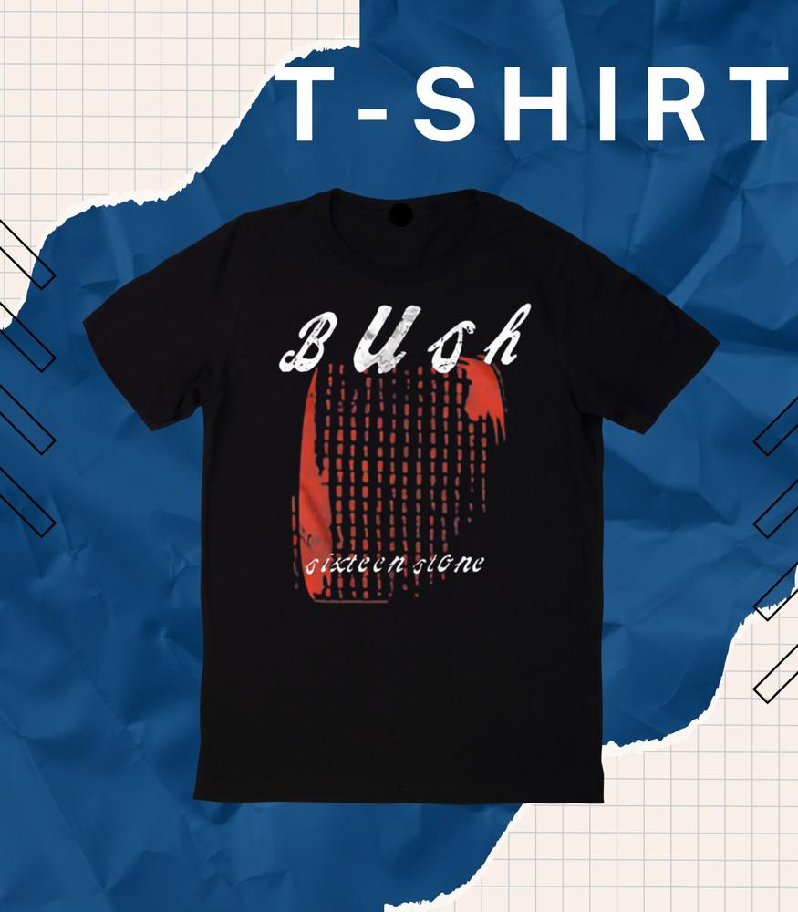 

Bush Sixteen Stone Album Red 90s Rock Band Gavin Rossdale Merch Men s T-Shirt. XL