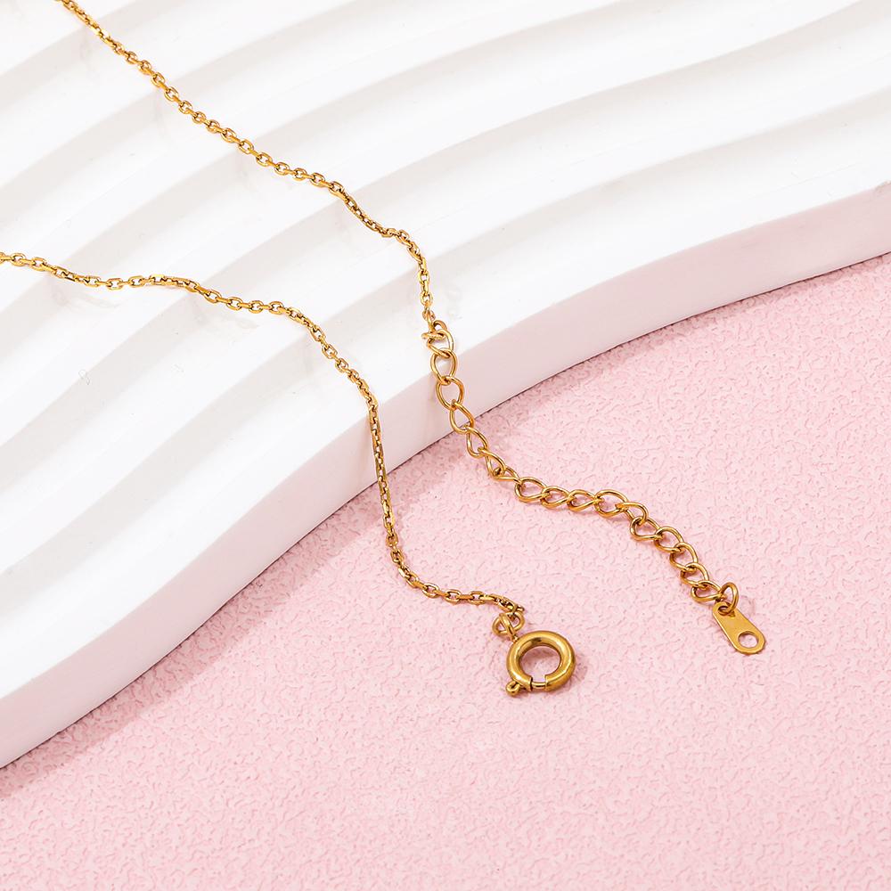 Fenny 18K PVD Plated Waterproof Trendy Simple Irregular Oval Pendant Sweater Chain Stainless Steel Necklace for Women