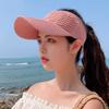 Visor Plus Long 10CM Brim Ponytail Baseball Cap Women Summer Knitted Breathable Golf Beach Hat For Outdoor Sports Empty Top Hat