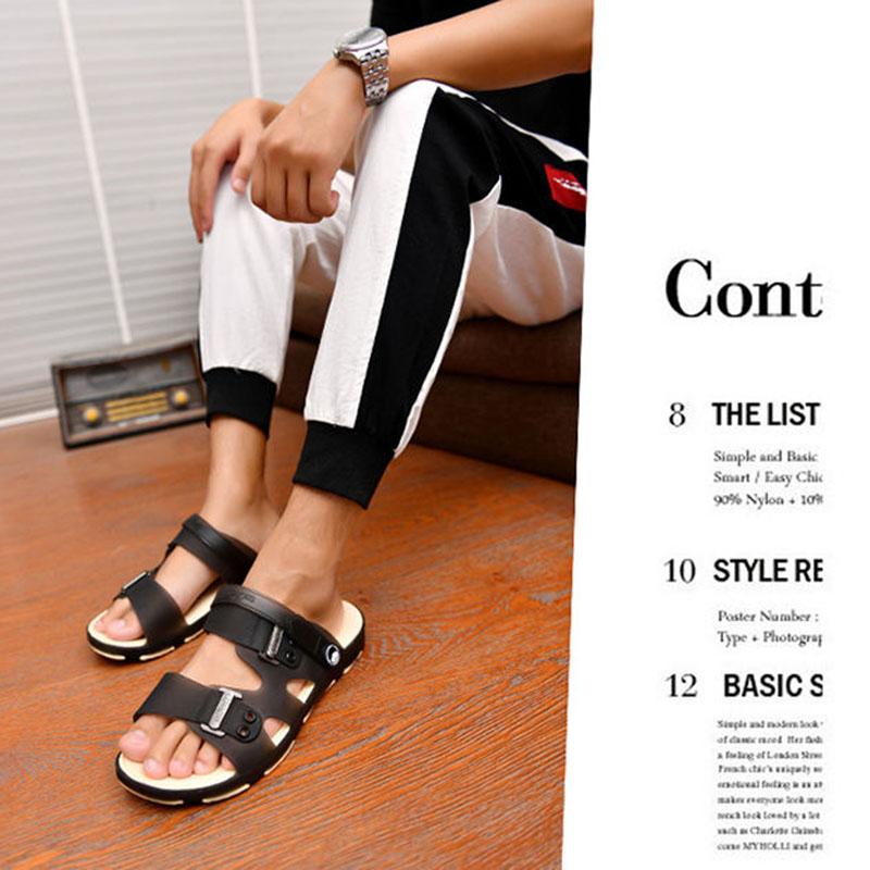 Herren-Hausschuhe, rutschfeste Sandalen, offene Zehen-Hausschuhe, Badezimmer-Strandschuhe