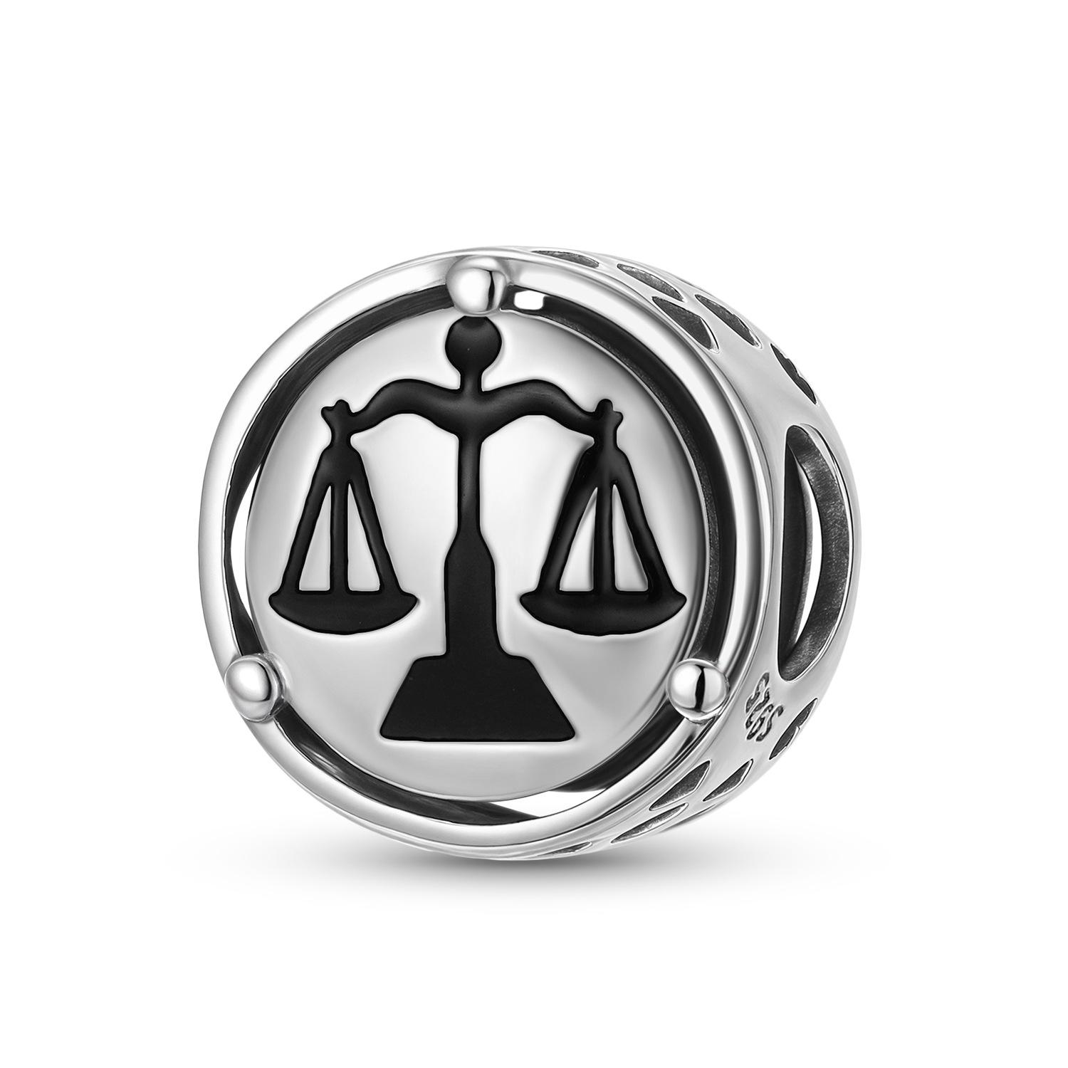 God of Creative Justice/Balance Roman Legal Symbol S925 Sterling Silver Hollow Beaded Bracelet DIY Jewelry Accessories S925 sterling silver