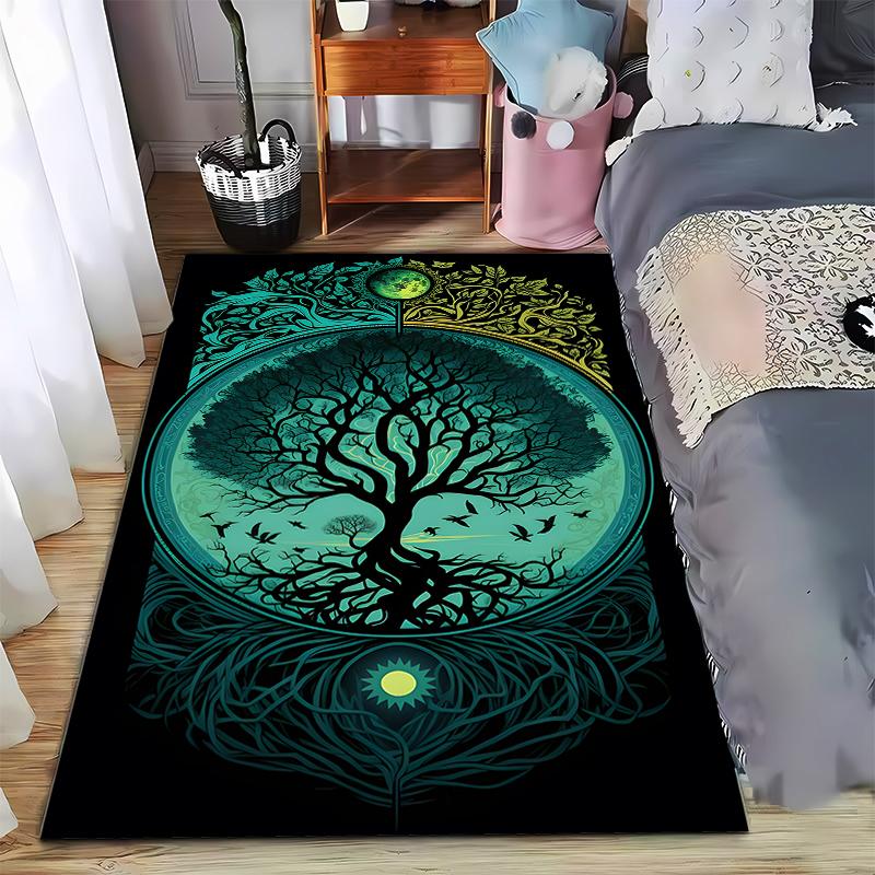 

Ink Wash Style Tree and Birds Carpet Suitable for use as an anti-slip game mat for living room and bedroom sofas 40x60cm( 15x23in )