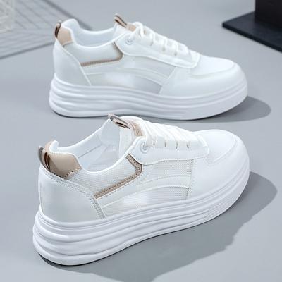 New White Shoes In Spring and Summer Hollow Inner Height Increase Thick Sole Student Versatile Popular Sports