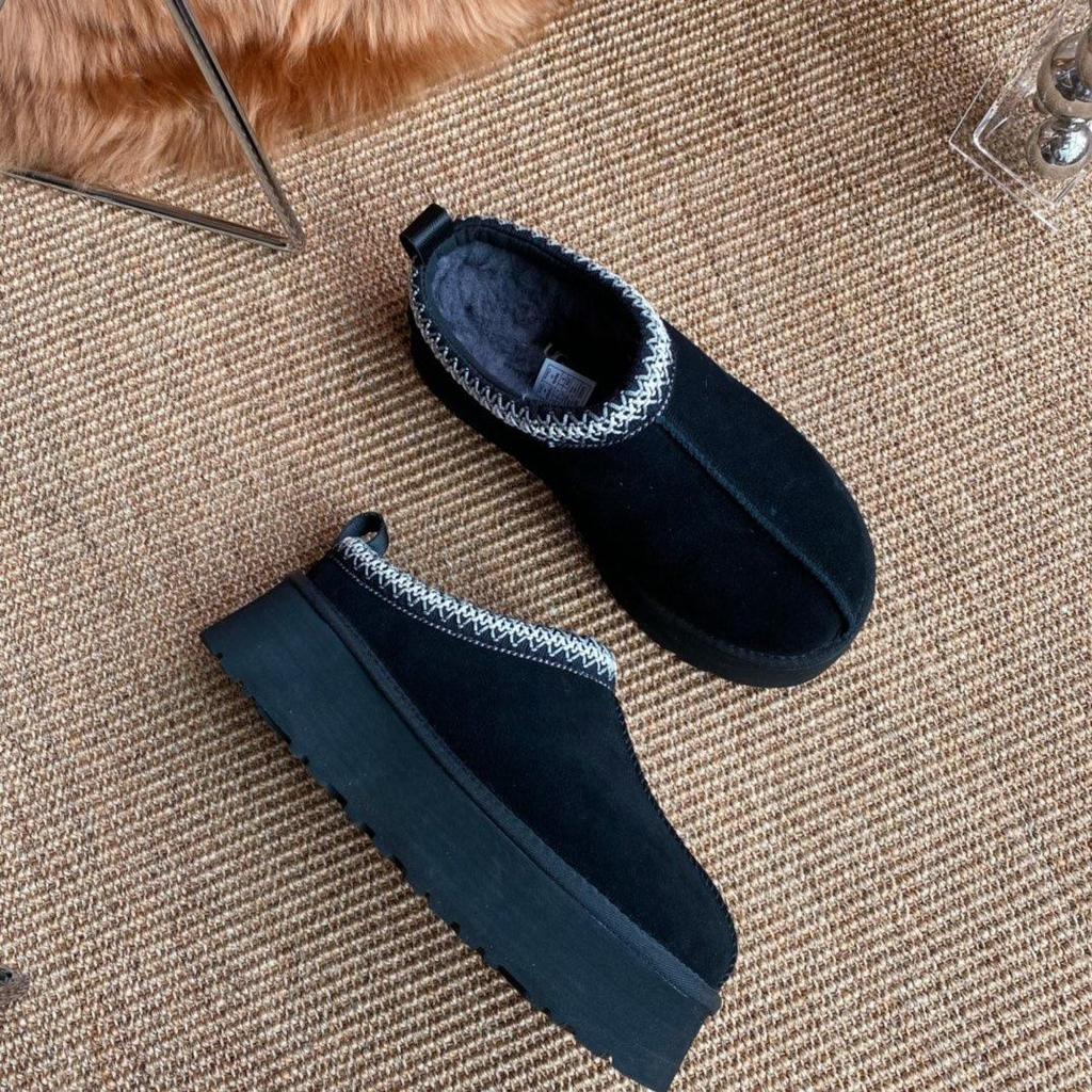 Sangpo Ethnic-Style Women's Winter Boots - Leather & Fur, Thick Sole, Height-Boosting, Velvety Warmth, Cotton Lining