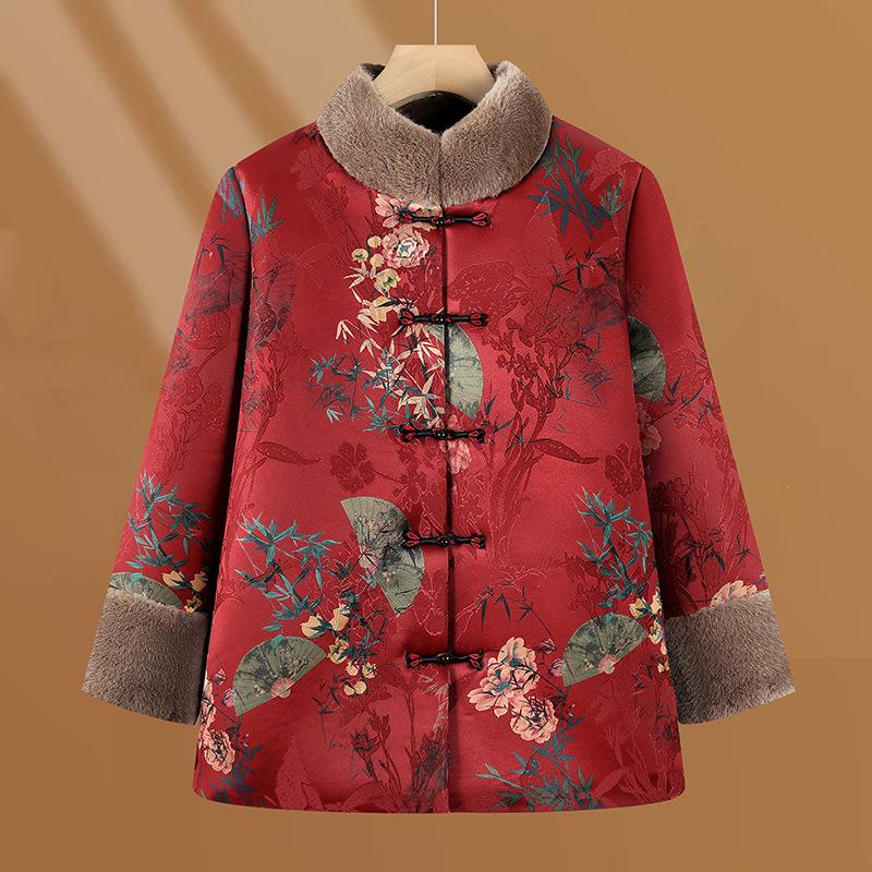 

Стильная зимняя куртка-танху в бархатной подкладке для пожилых женщин – Теплая хлопковая мода для защиты от холода 2XL