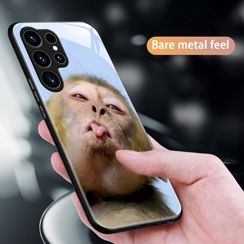 Monkey Sipping Caprisun Meme Phone Case For Samsung S26 S25 S24 S23 S22 S21 Plus Ultra Note20 Glass Magnetic Case