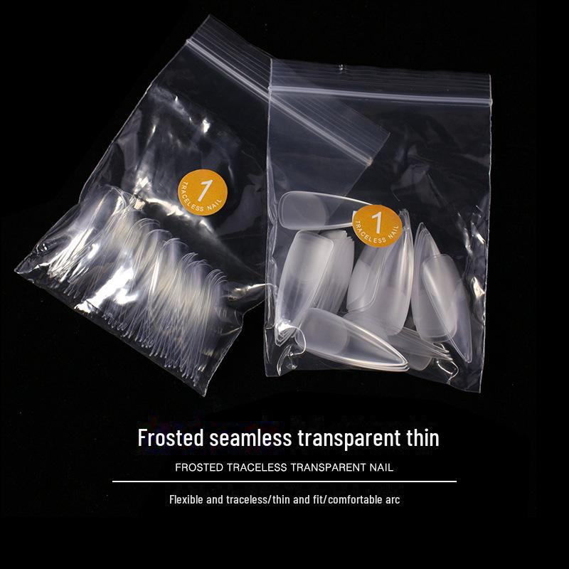 "50-delige Naadloze Transparante Trapeziumvormige Gematteerde Puntige Enkele Maat Nageltips" (0-11) voor Salons"