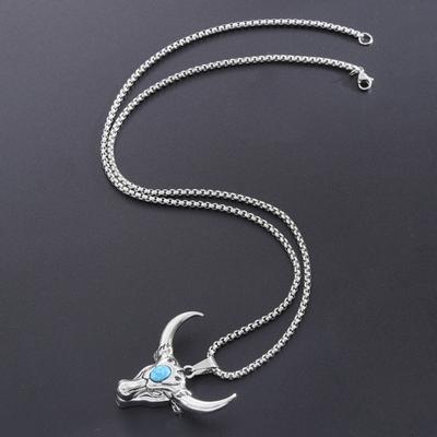 Stierkopf Anhänger Herren Halskette Lange Kette Retro Punk Pullover Halskette Cosplay Schmuck