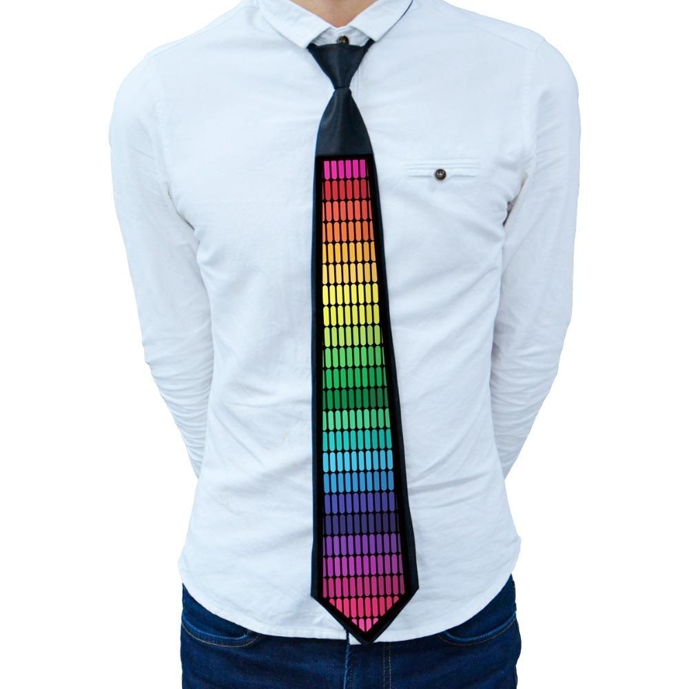 Adjustable Flashing Glow Rave Party Necktie Hip-hop Luminous Cravat  Night Club Bar Party Props