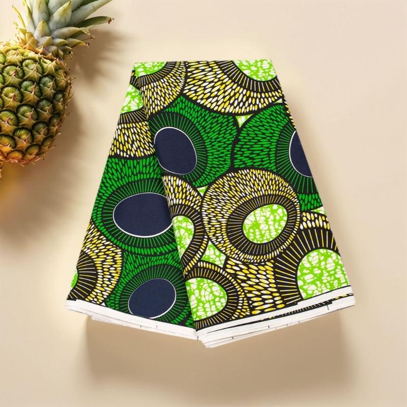 African Waxed Printing Fabric 3Yard Double Side Geometric Print Polyester Fabric For Sewing Craft and Home Decoration