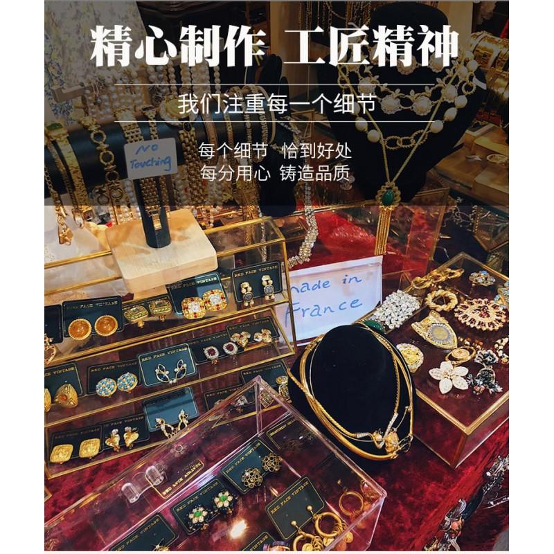 Socialite Temperament Grandmother Green Water Necklace Earring Set Light Luxury Fashion High-end Elegant Accessories Cross-border