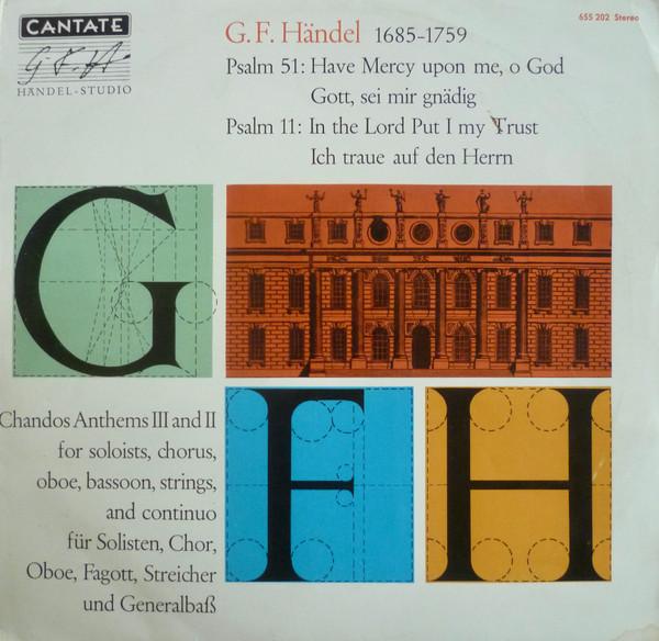 

LP Record G. F. HNDEL Psalm 51 Have Mercy Upon Me O God 655202 Cantate Germany Classical Used