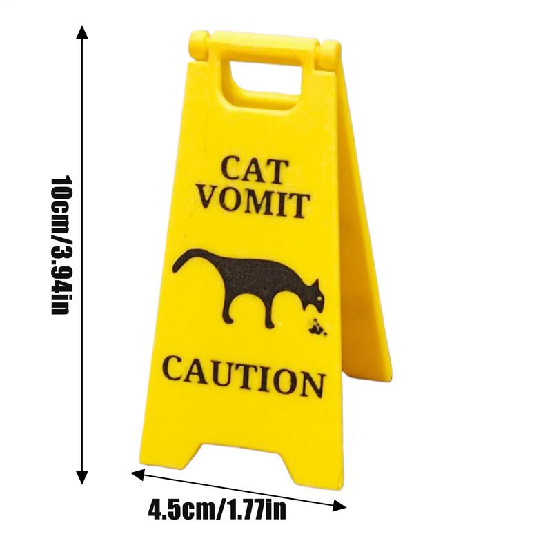 New Funny Cat Vomit Sign Bright Yellow Gift Dog Vomit Sign Yard Warning Signs Humorous Cat Decorations Crafts Pets Supplies