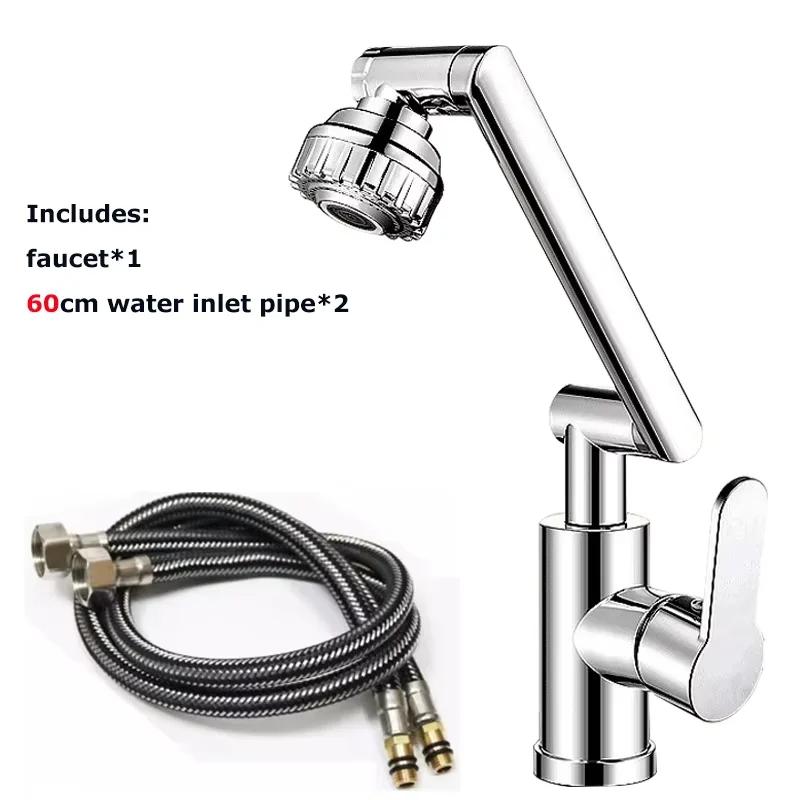 Rotating Faucet Robotic Arm Dual-mode Universal Hot and Cold Household Washbasin Sink Washbasin Kitchen Bathroom