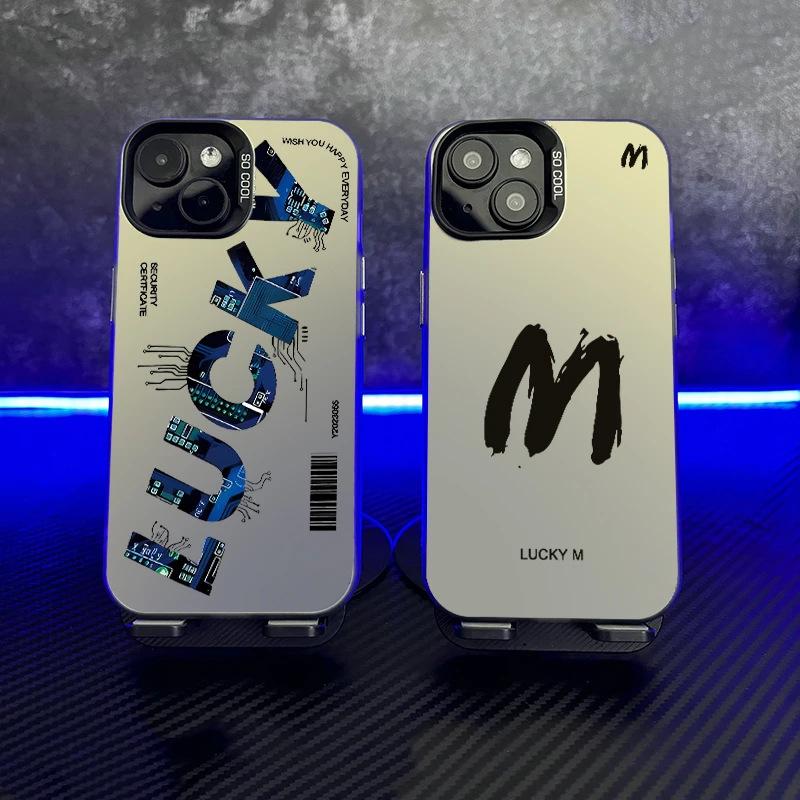 Lucky Letter for Apple 16/15promax Mobile Phone Case iPhone 14 Color Silver 13 Creative 12 Personality 11