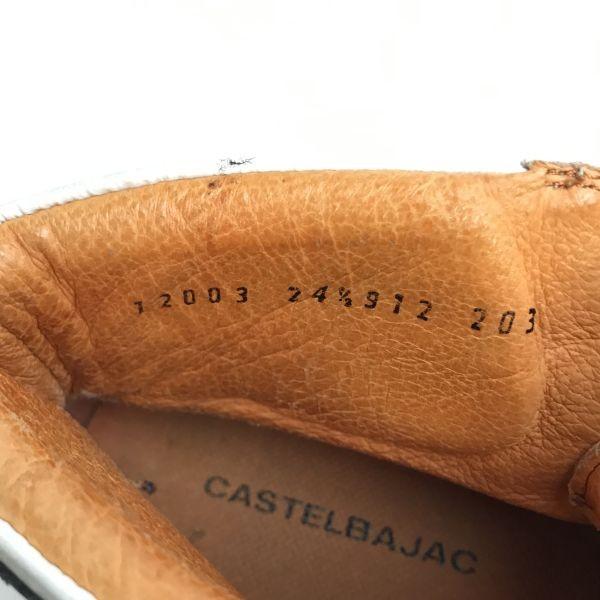 CASTELBAJAC Union Jack leather high cut boots 24.5 white(USED)