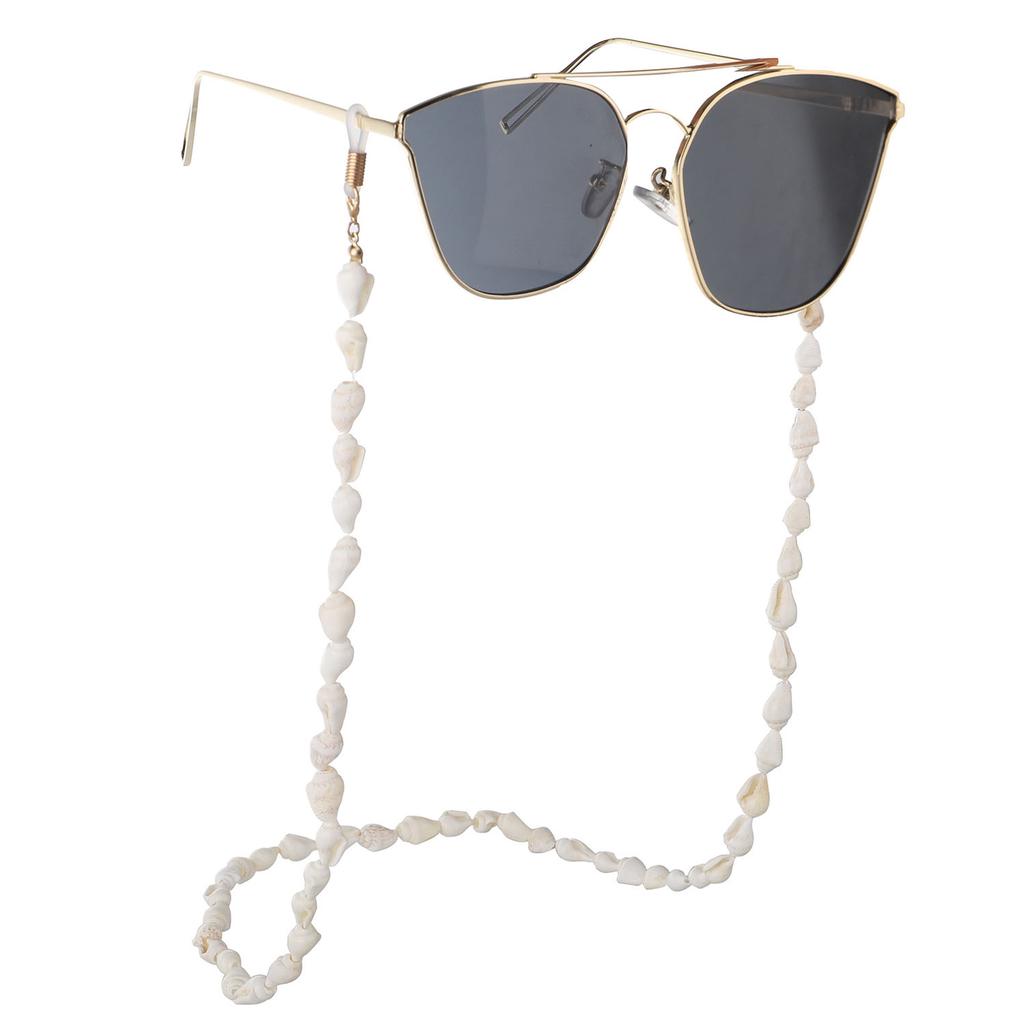 Cadena retro antideslizante de metal con cuentas para sostener las gafas del cuello para mujer