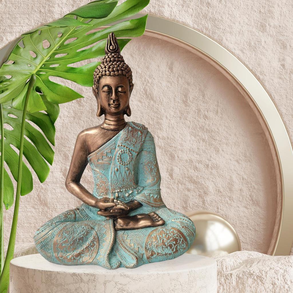 Buddha Statue Resin Craft Thailand Figurine for Desktop Car Interior Decor