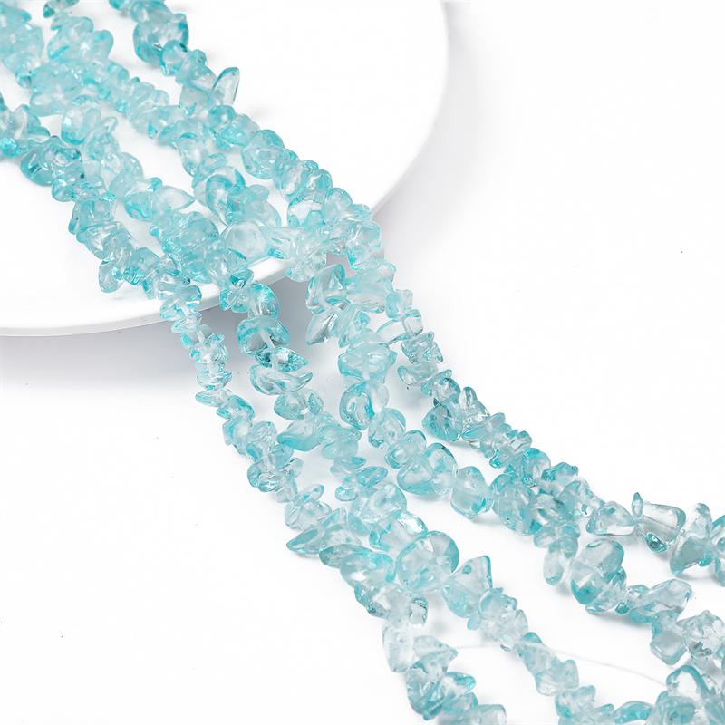 

200 шт. хрустальные стеклянные бусины нерегулярные прозрачные цветные бусины из щебня для самостоятельного изготовления ожерелья, браслета и ювелирных изделий бирюзовый