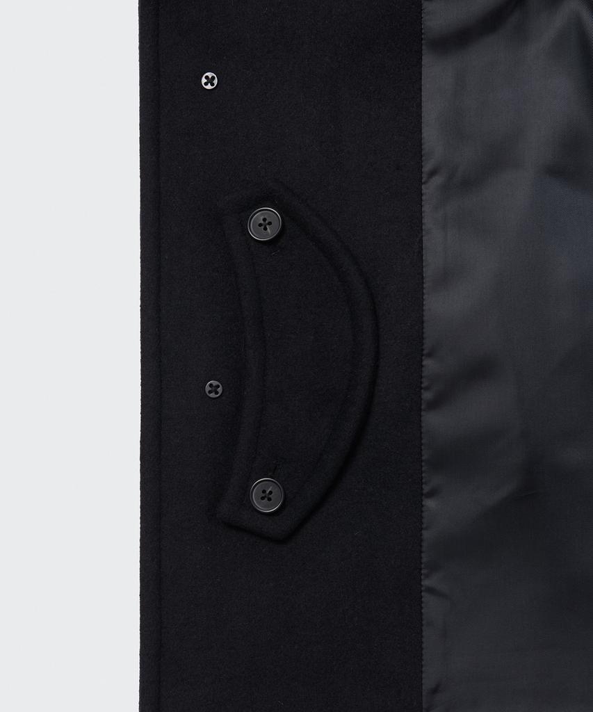 Musinsa Standard Wool Blend Oversized Half Balmacaan Coat [Black]