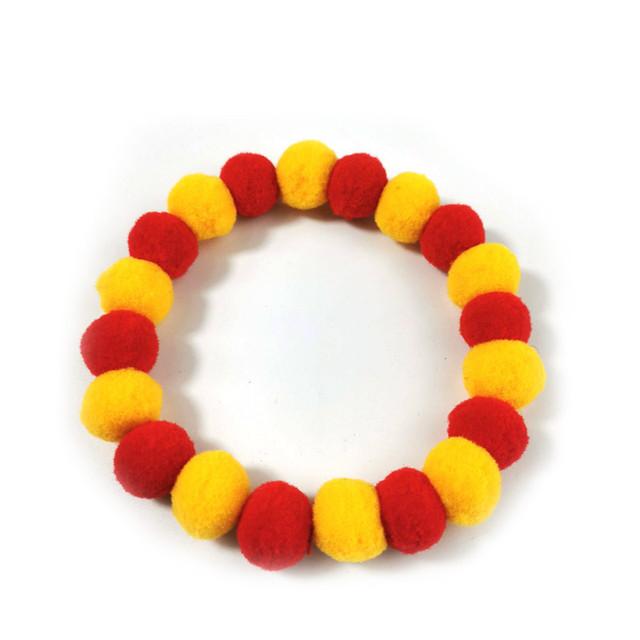 Christmas Cute Dog Cat Plush Ball Necklace Soft Elasticity Collar Pet Neck Accessories Pompom Ball Necklace Gift for Puppy Kitty