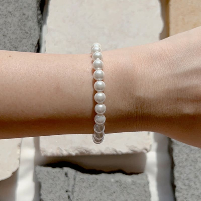 KIETIMOOR White Pearl Bracelet 6mm (Silver925) White Pearl Bracelet Silver