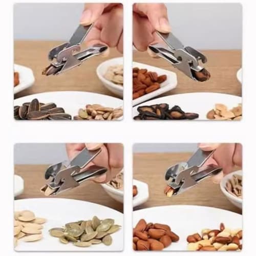 2-in-1 Sunflower Sheller, Stainless Steel, Pumpkin Opener, Multipurpose Pine Nut Peeler, Shell Cracker, Ideal for Home Kitchens, Great for Nuts & Seed
