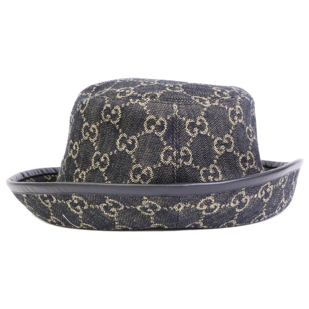 GUCCI [Brand new/Made in Japan] 576371 3HAF8 GG Denim Bucket Hat hat M 22.8" Black seriesUsed