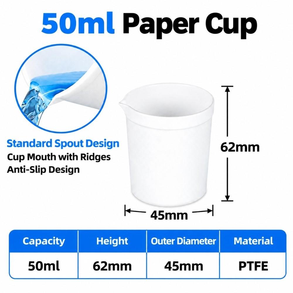 50,100ml Non Stick Teflon Beaker White 50,100Ml Ptfe Beaker Ptfe Cup Laboratory Testing