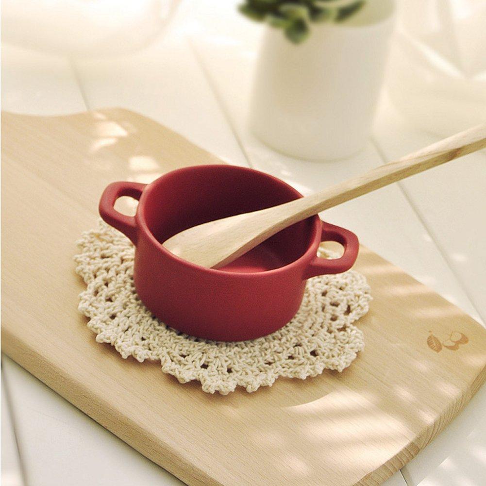 MinniLove Cotton Crocheted European and Cotton Beige of Coasters, Style, Heat-Insulating Pads, Placemats, Trivets, Hand-Crocheted, Absorbent,