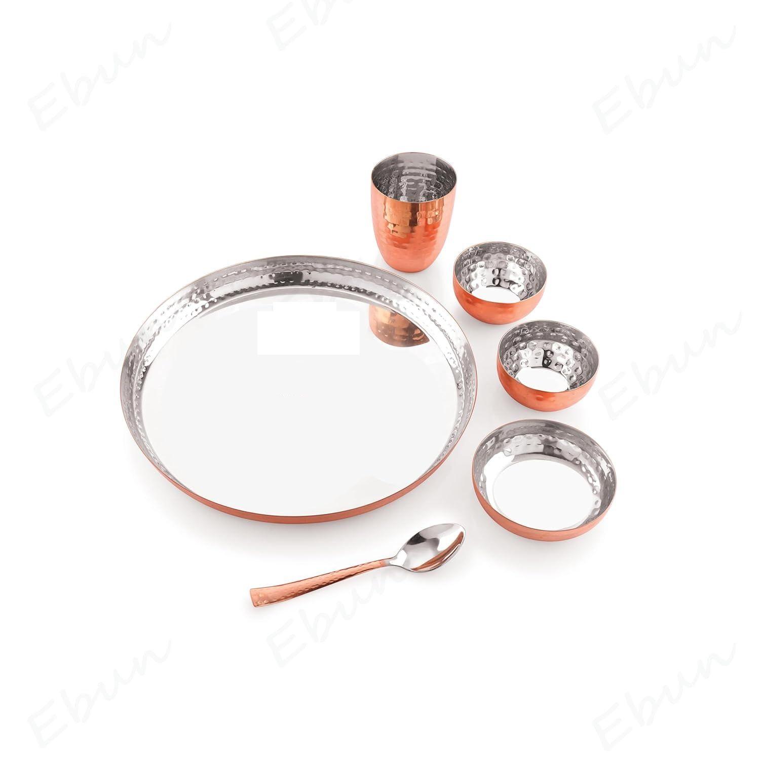 

Набор столовой посуды из нержавеющей стали толстого калибра | Покрытый медным цветом набор тали из кованой вручную стали | Набор столовой посуды из нержавеющей стали для кухни |