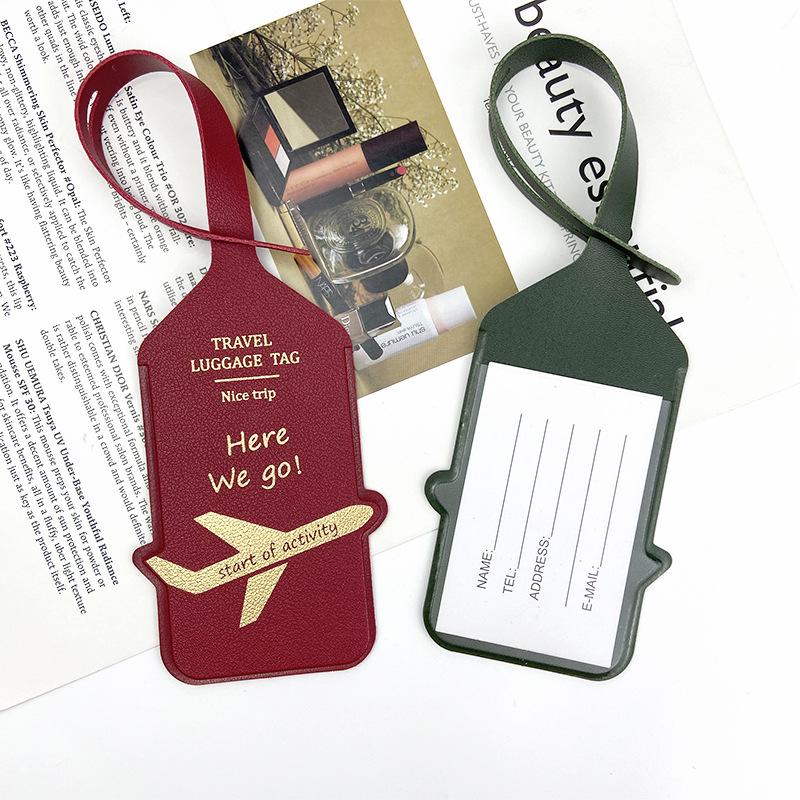 Popular Personalized PU Leather Airplane Luggage Tag and Boarding Pass Identifier