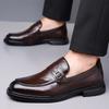 Fashion British Leather Slip-on Business Dress Shoes for Men Fashion New Soft-soled Men‘s Loafers Designer Increase Male Wedding Shoes