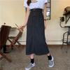 2022 Summer Women's High-Waist A-Line Denim Skirt, Medium-Length, Large Size, Korean Style.
