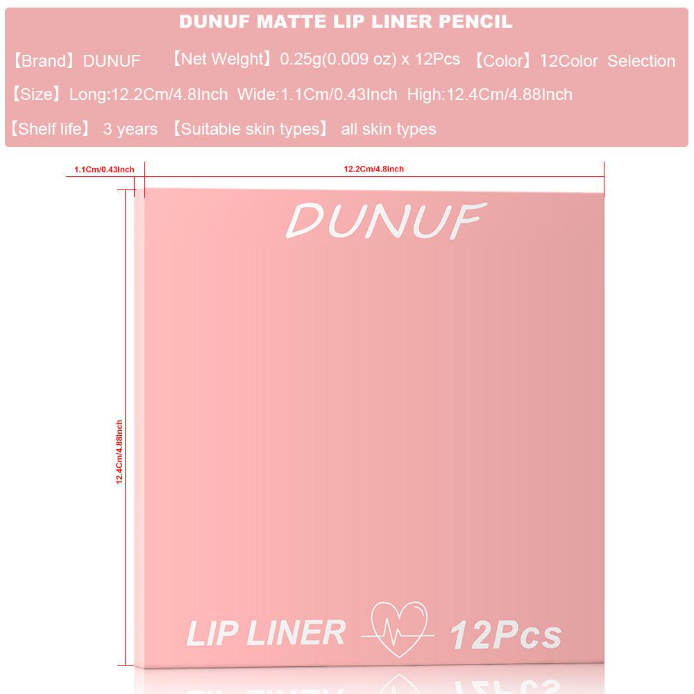 12 Stück Wasserdichtes Lipliner-Set, Samtig-Matte Lippenstifte, Langanhaltend, Leicht aufzutragende Lippenfarbe