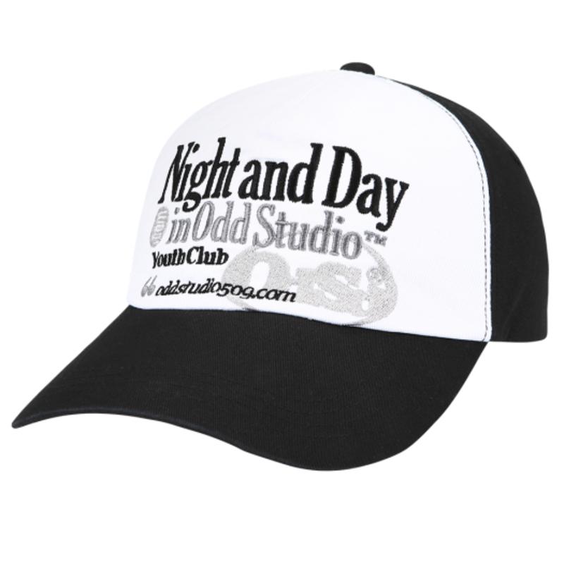 

ODD STUDIO Night & Day Embroidered Logo Ball Cap - BLACK/WHITE BLACK WHITE_ONE