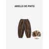 French Arielle De Pinto Boys' and Girls' Winter Pants, Korean Style, Fleece-Lined, Thick Corduroy Cotton Pants