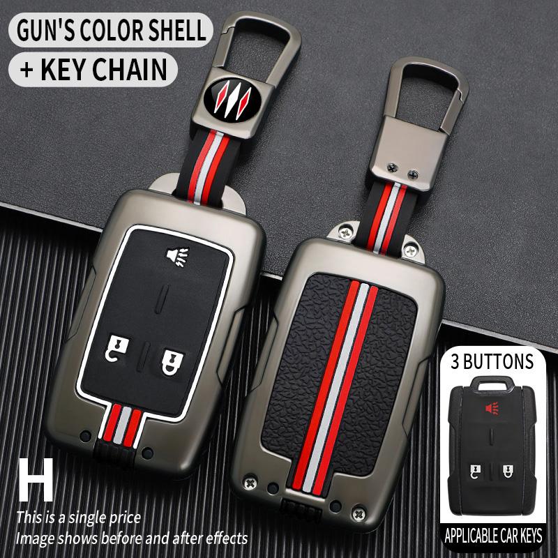 Car Key Case Cover Shell Fob For Chevrolet Colorado Silverado 1500 2500HD 3500HD GMC Yukon Sierra Canyon Keychain Accessories