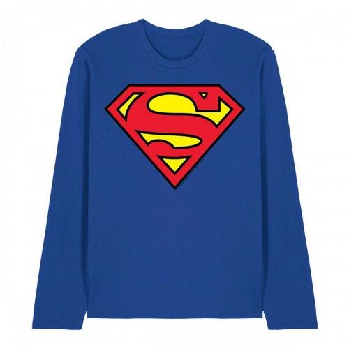 Superman Unisex Adult Logo Long-Sleeved T-Shirt