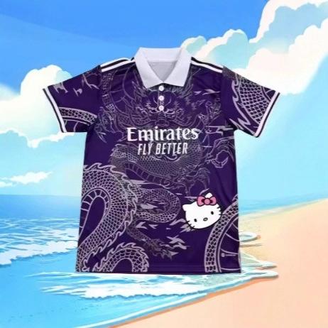 2025 Summer Fashion Casual Sanrio Hello Kitty 3D Breathable Quick Drying Breathable Quick Drying Polo Shirt