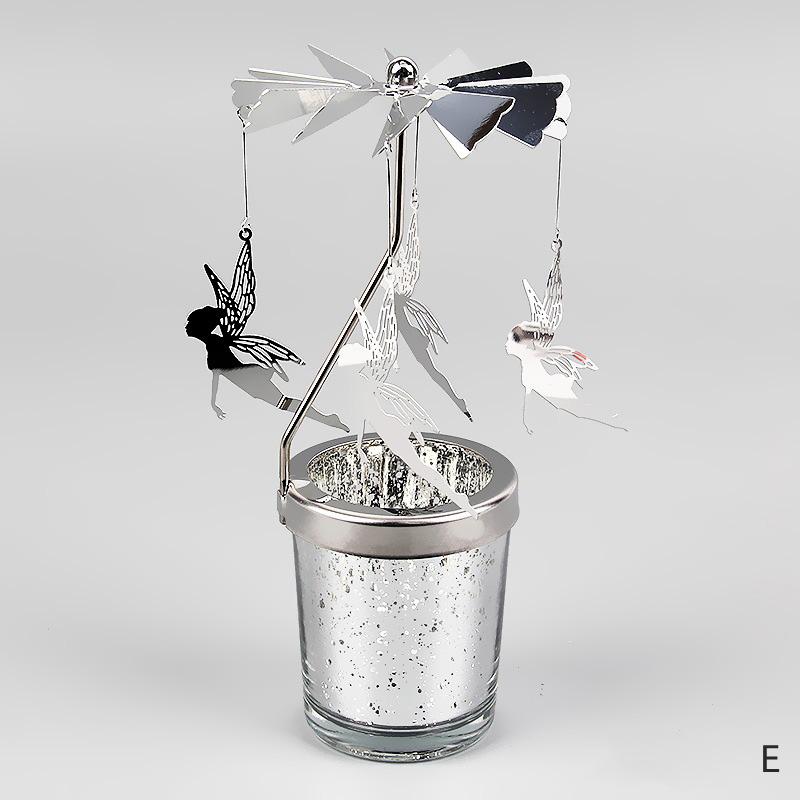 Hot Rotating Candle Stick Holder Candlestick Home Decoration Hallowmas Christmas Gift Party Room Decor Carousel Candle Stand
