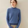 2024 Women's High Neck Cashmere Sweater: Thick, Loose, Solid Color Knit Pullover for Autumn/Winter