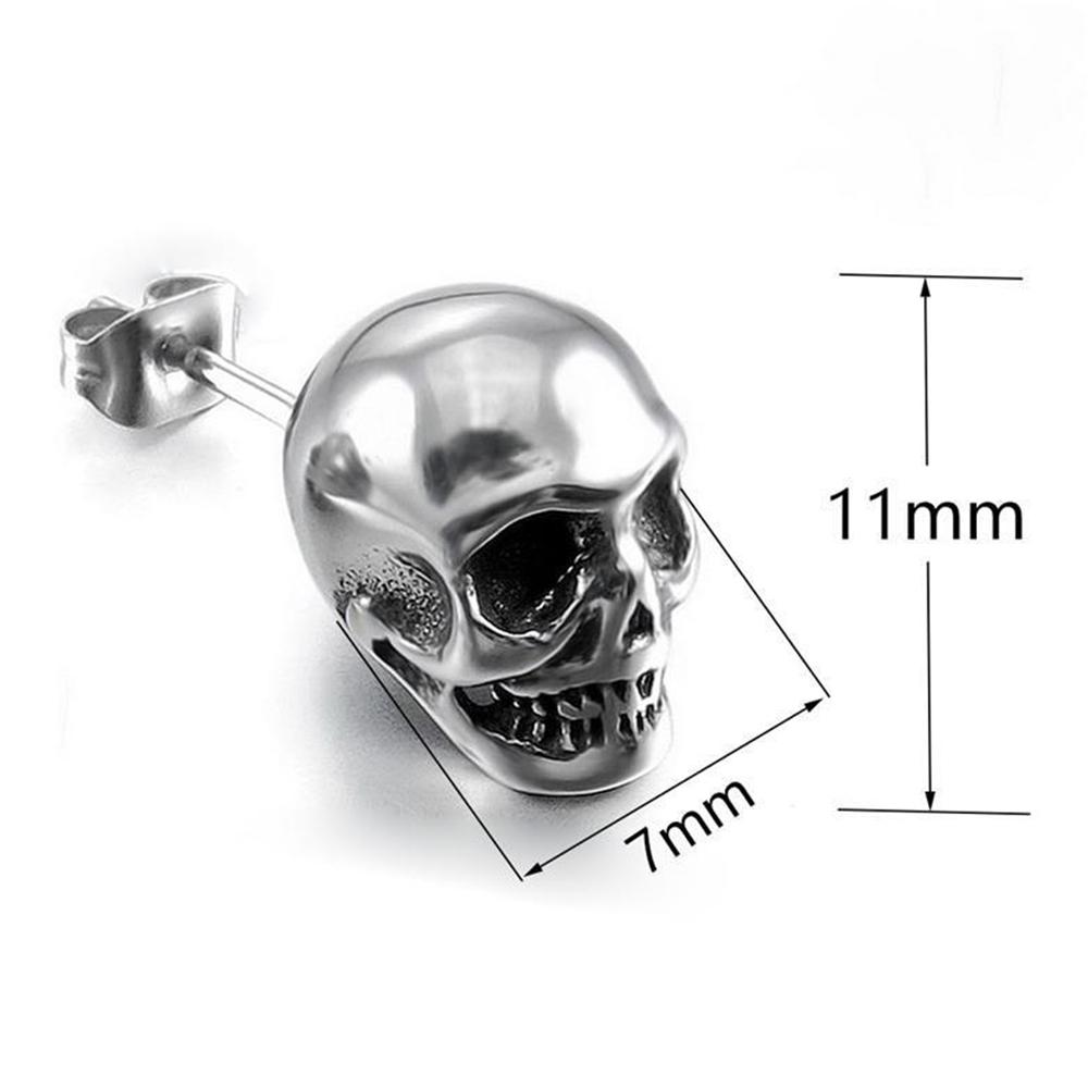Punk Rock Skull Stud Earring for Men Women Stainless Steel Fashion Simple Piercing Earring Classic Personality Jewelry Wholesale