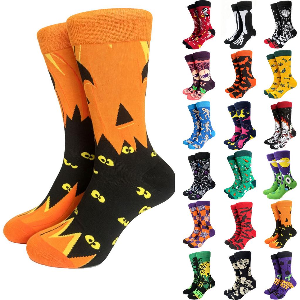 Adult Casual Halloween Printed Knee High Socks for Women Men Holiday Fun