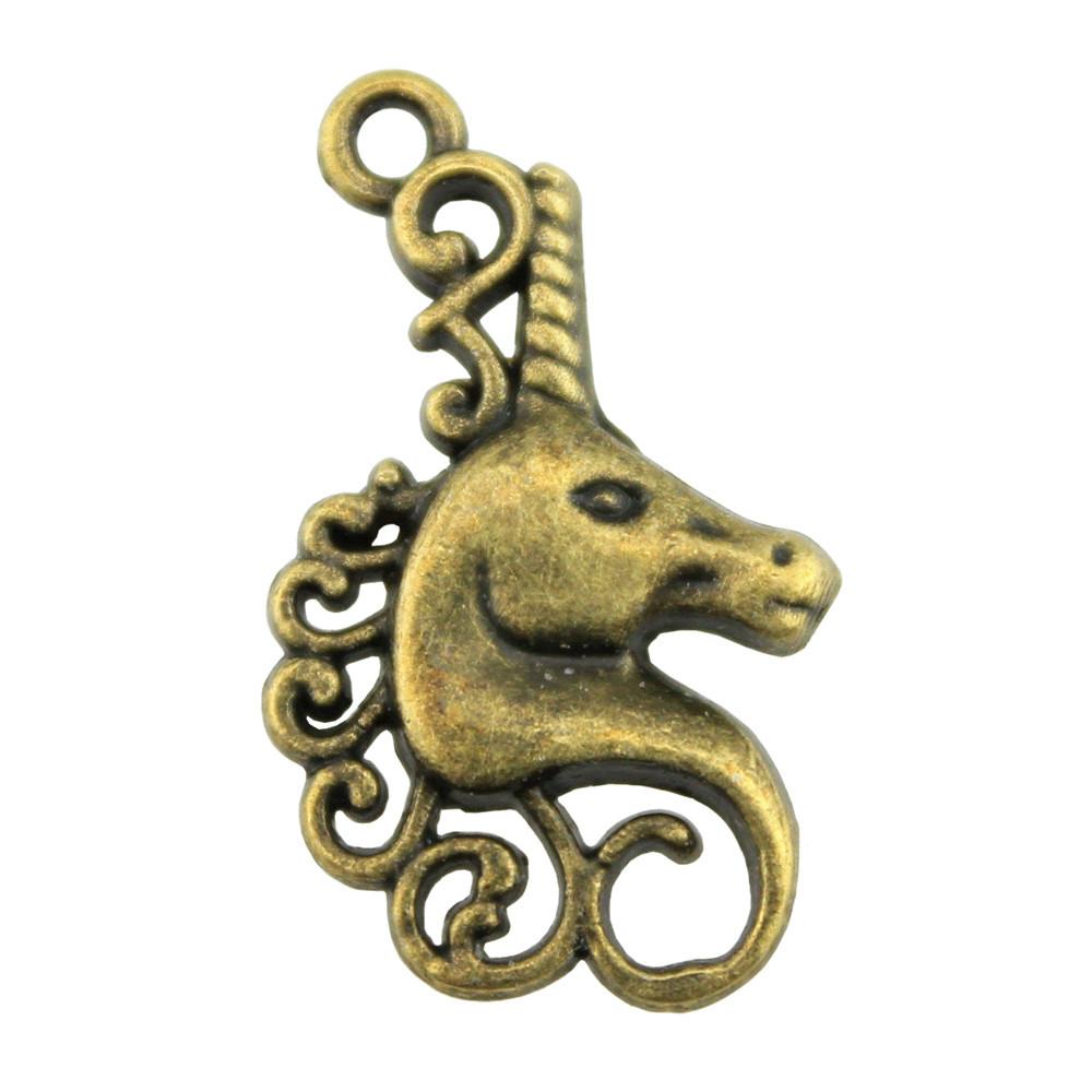 Vintage Unicorn Head Charms Alloy Pendants For Jewelry Making Handmade Craft Supplies
