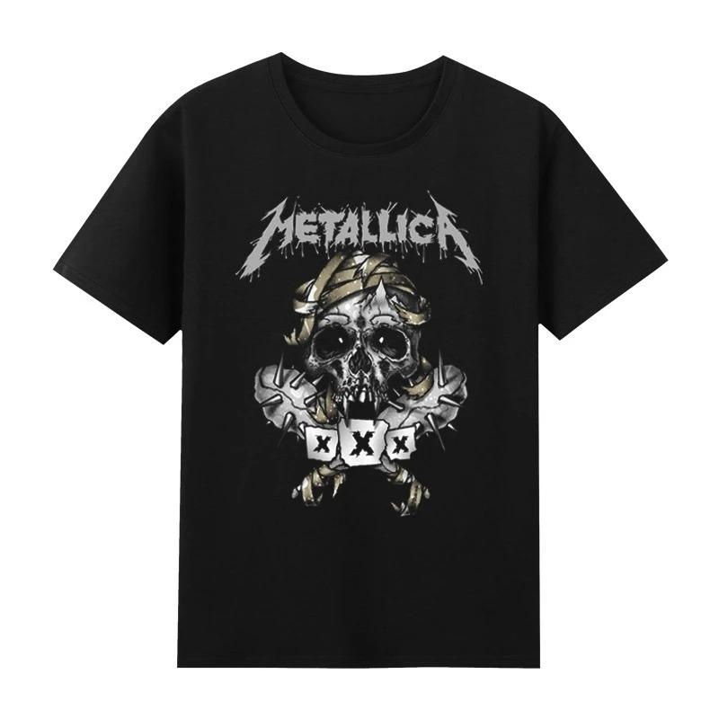 American Heavy Metal Band Metallica T-shirt Men Street Oversized Short Sleeve Heavy Cotton High Quality Loose Shirt Cotton Female Male Clothing