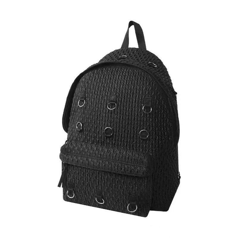 

Silver Ring Heng Cotton Backpack Black Large Capacity Niche Commuting College Student Backpack Backpack