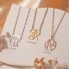 Mode unabhängige Website Buchstabe Design Halskette geometrischer Stil Edelstahl DIY Englisch Valentinstag Geschenk