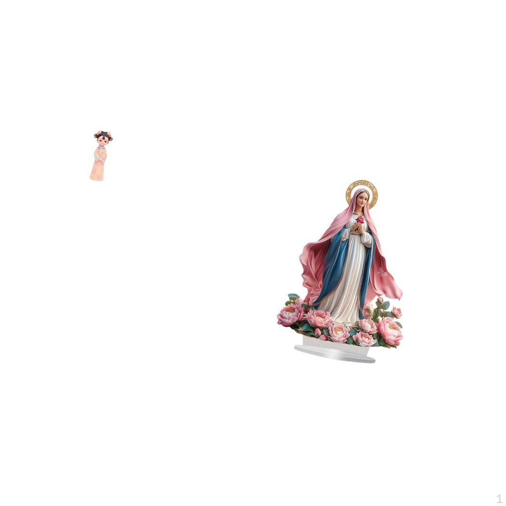 Traditional Chinese Girl Resin Statue Sculpture And 2D Acrylic Ornament Freestanding Decorative